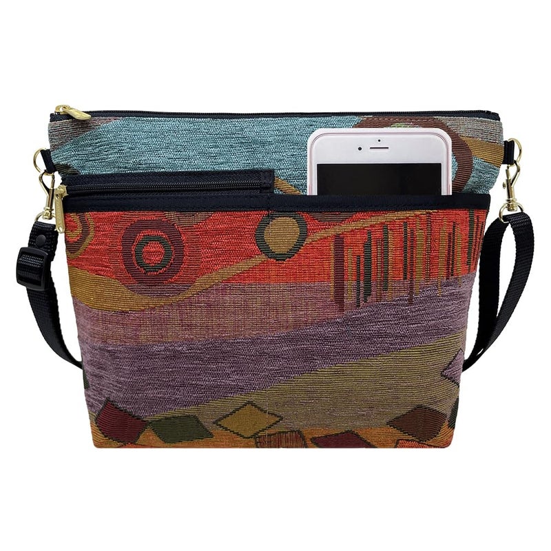 Danny K. Women's Tapestry Bag Shoulder Handbag, Large Zipper Purse Handmade in the USA (Wild Mango) - Image 2